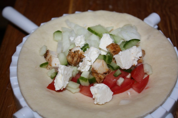 recept tészta görög gyros táska csirke zöldség