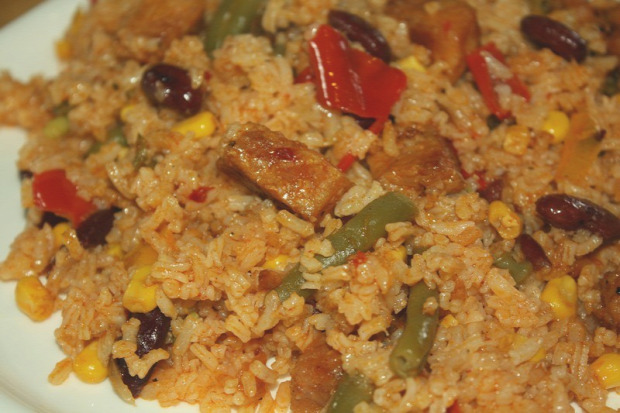 Recept főétel melegétel egytálétel hús rizs sertés zöldség texas mexikó