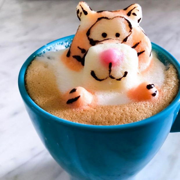 DIZÁJN latte kávé hab 3D