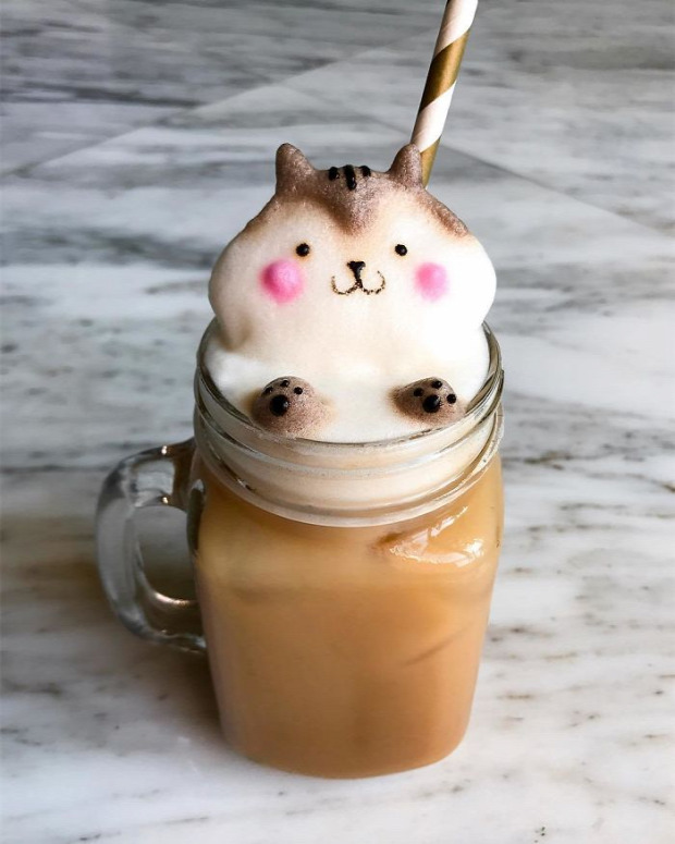 DIZÁJN latte kávé hab 3D
