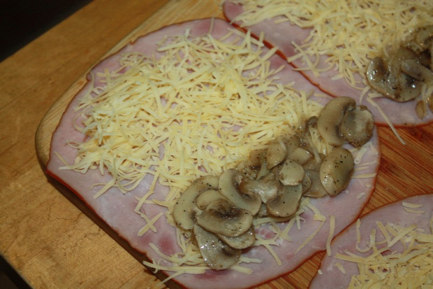 recept főétel melegétel húsétel sonka sajt gomba