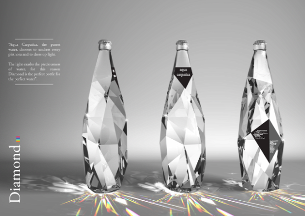 hétvégi dizájn víz palack üveg gyémánt
