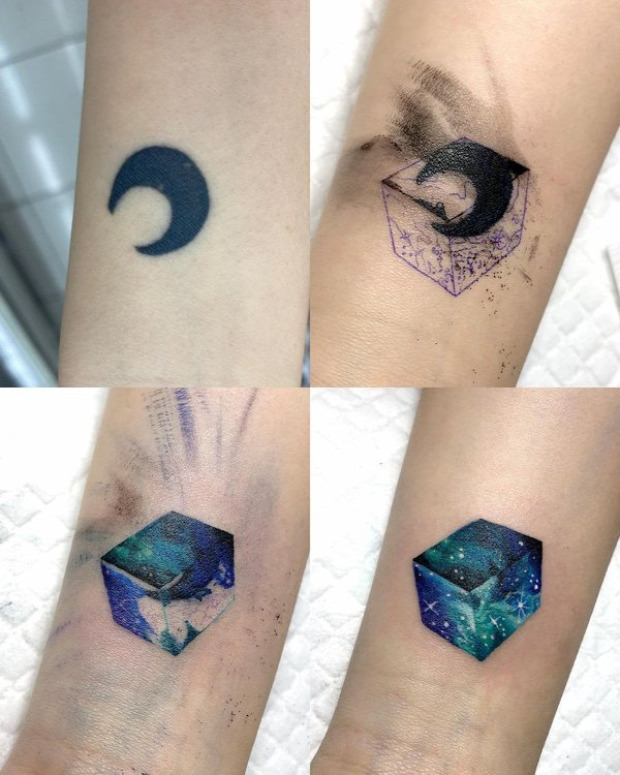 Tetoválás tetkó tatoo második eltakaró elfedő Sivak Dél-Korea