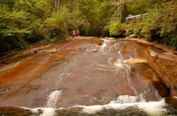 csúszda-szikla Egyesült Államok Carolina Pisgah Nemzeti Erdő Beward patak medence szikla