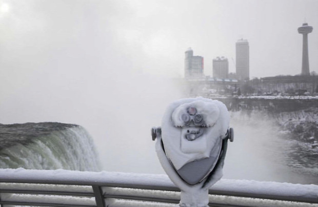 USA Kanada Amerika fagy hideg rekord Niagara