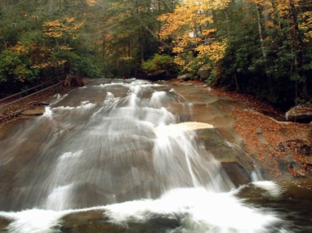 csúszda-szikla Egyesült Államok Carolina Pisgah Nemzeti Erdő Beward patak medence szikla