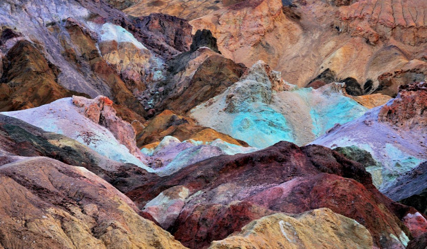 A világ érdekes Kalifornia Halál-völgye Fekete-hegységű művész palettája