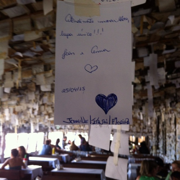 Brazília bar étterem üzenet cetli papír