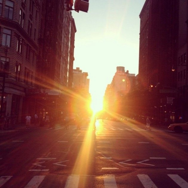 A világ érdekes New York Manhattan napnyugta naplemente