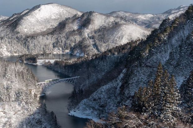 A világ érdekes Japán tél  drón üdülőhely