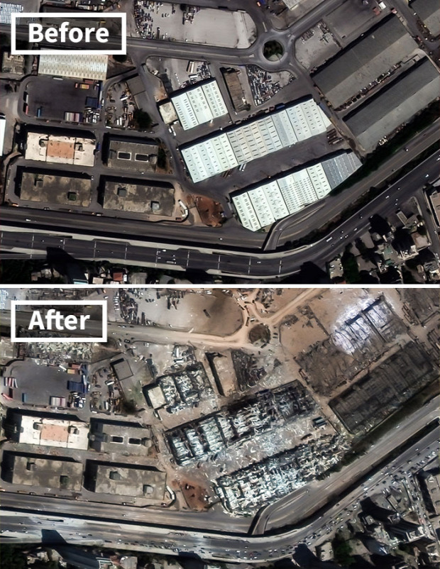 Bejrút robbanás műhold fotó