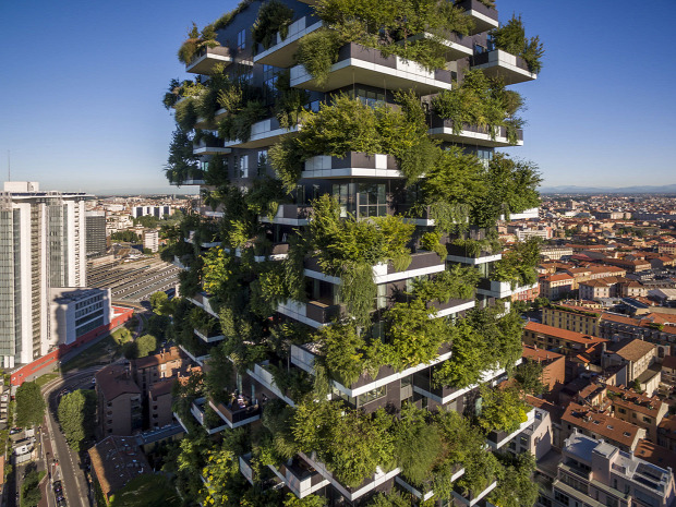 város toronyház zöld eco
