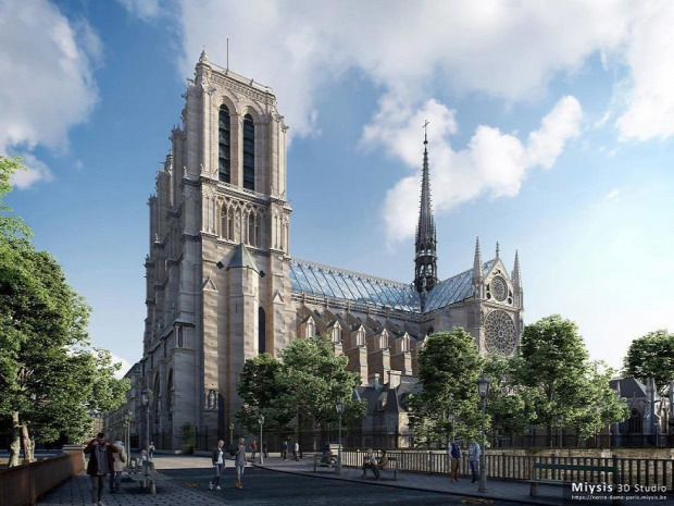 A világ érdekes Notre Dame Párizs tető torony új