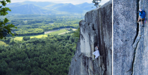 A világ érdekes esküvő fényképész szikla párkány