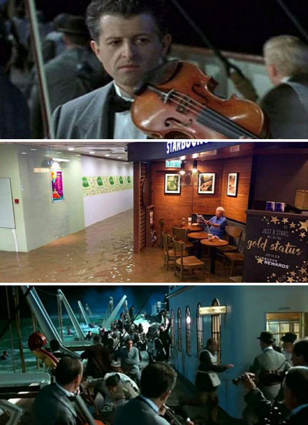 A világ érdekes Hongkong áradás pláza öregúr mém