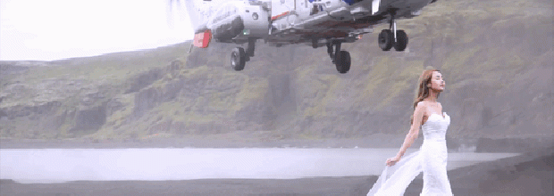 A világ érdekes esküvő fotó helikopter Izland