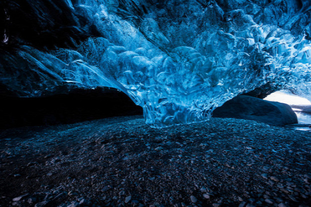 A világ érdekes Izland jég gleccser barlang