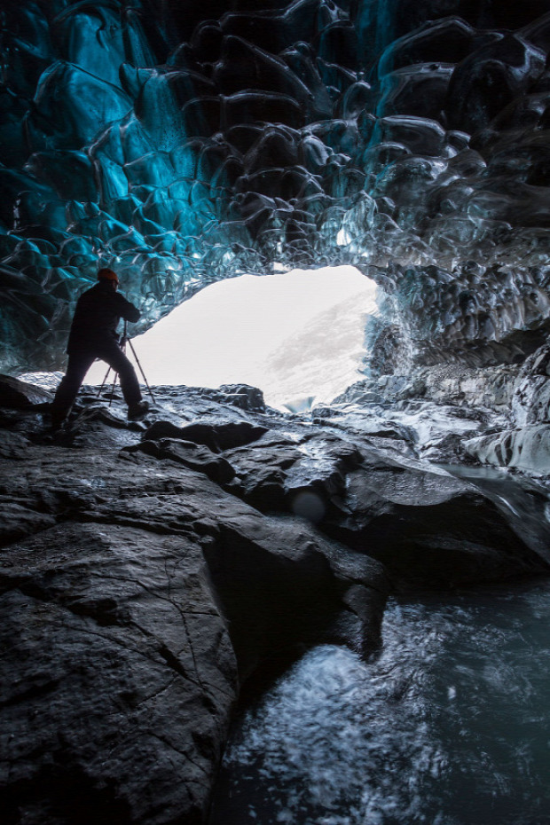 A világ érdekes Izland jég gleccser barlang