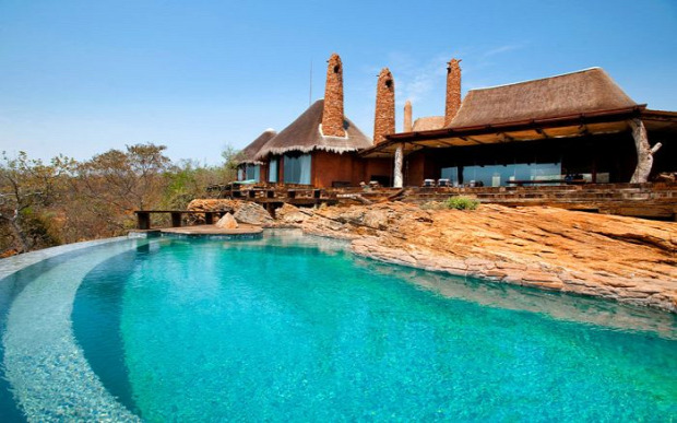 A világ érdekes Dél-Afrika Limpopo folyó nádfedeles ház bérelhető