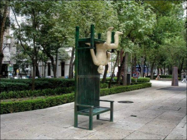 A világ érdekes utca bútor pad szobor
