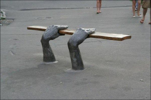 A világ érdekes utca bútor pad szobor