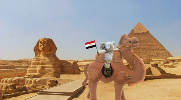 A világ érdekes Photoshop plüss elefánt világjáró