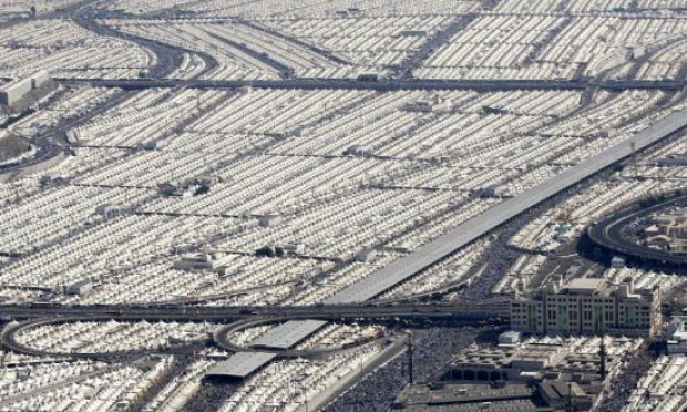 A világ érdekes Szaúd-Arábia Mina Mekka város fehér sátor