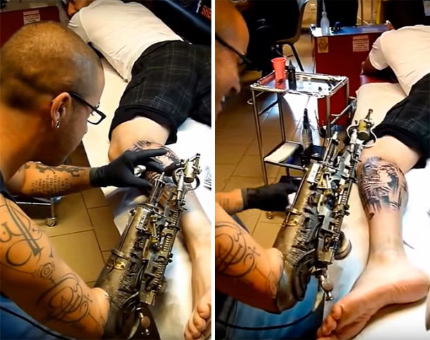 Kütyülógia tetováló gép protézis kar