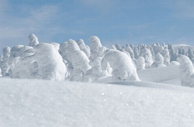 A világ érdekes Japán hó szobor szörny fa