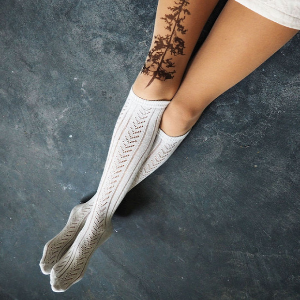 A világ érdekes Tatoo tetoválás harisnya tetkó