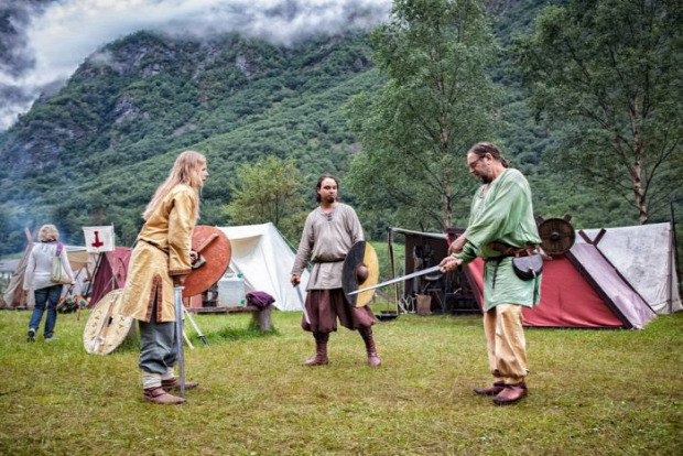Norvégia Gudvangen viking piac