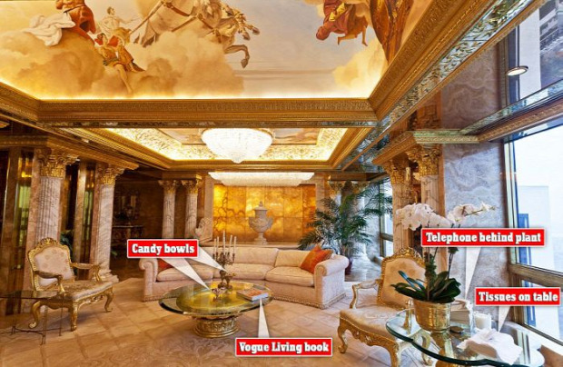 A világ érdekes gazdagság jó ízlés Donald Trump apartman penthouse lakás arany