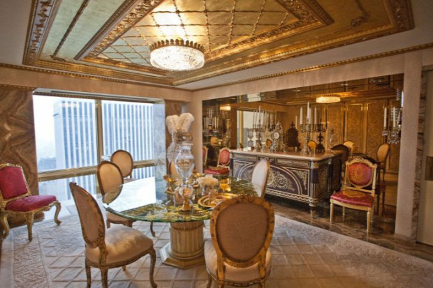 A világ érdekes gazdagság jó ízlés Donald Trump apartman penthouse lakás arany