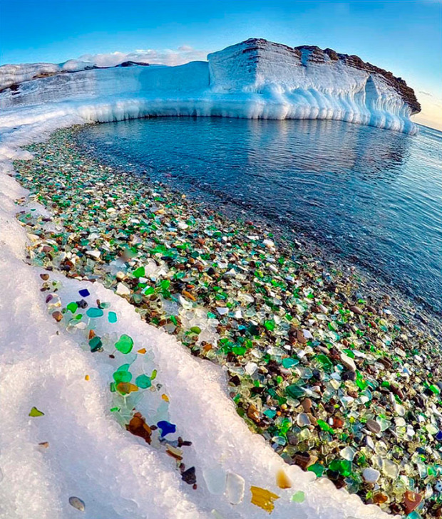 Szibéria Oroszország Vlagyivosztok Usszuri-öböl üveg kavics föveny tengerpart