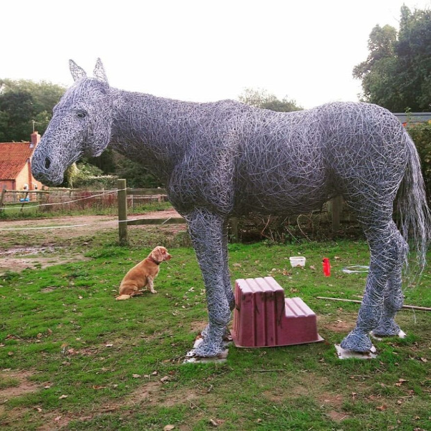 szobrász drót állat ló