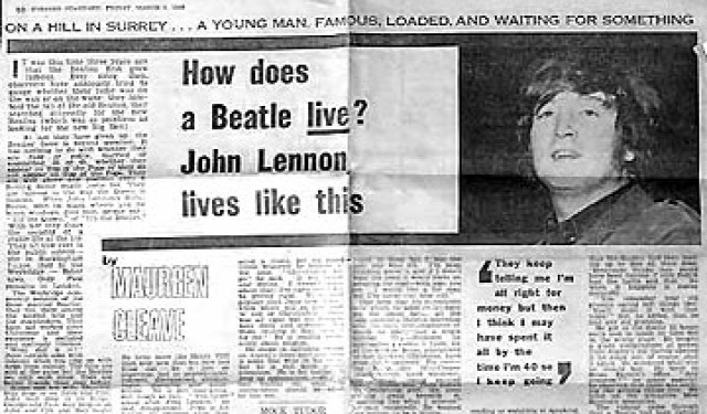 John Lennon Paul McCartney George Harrison Ringo Starr Maureen Cleave London Evening Standard Fred Lennon Yesterday You Like Me Too Much Act Naturally Its Only Love