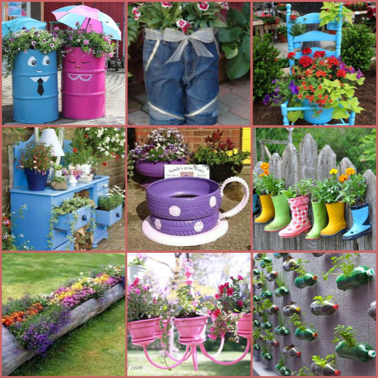 40+ Creative DIY Garden Containers and Planters from Recycled Materials