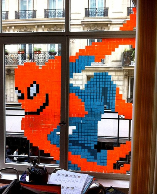 Window art with Post Its