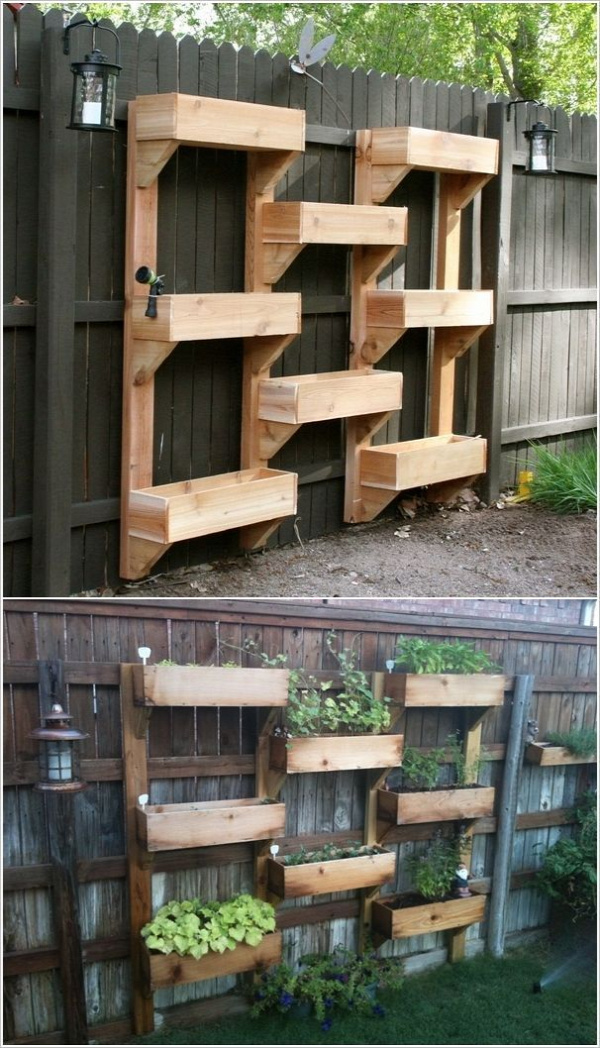 great use of space --> vertical gardening ideas with wooden fence #diy #garden