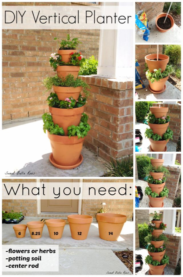 DIY Vertical Planter- great option for an herb garden if low on space! #diy #garden