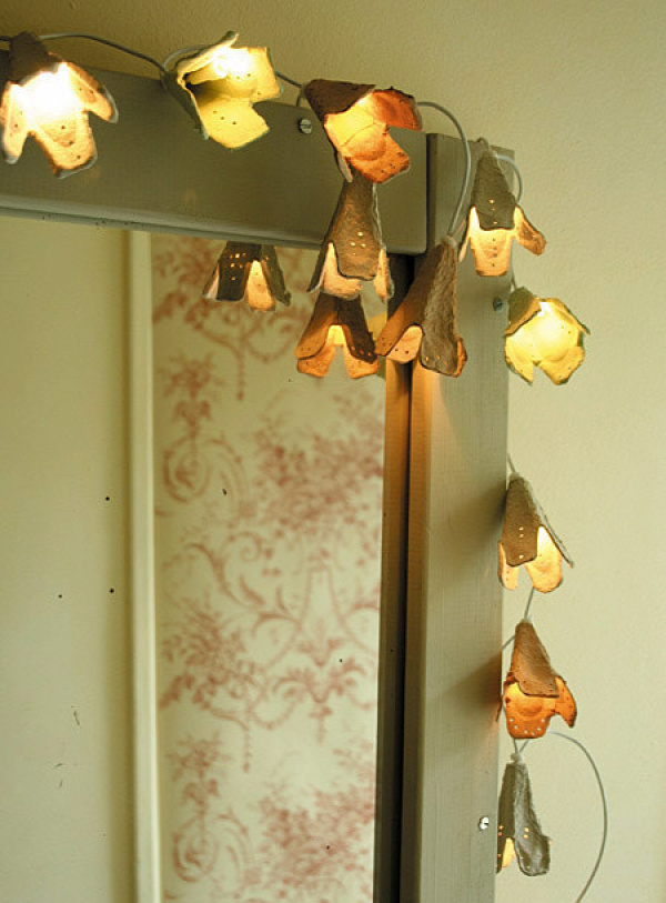 These fairy lights are made with an upcycled egg carton.