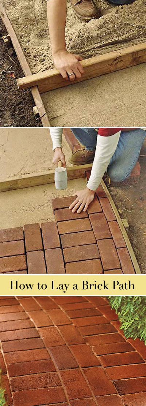 7 Classic DIY Garden Walkway Projects • Tutorials and Ideas! Including, from 'this old house', a great tutorial on how to lay a classic brick path.