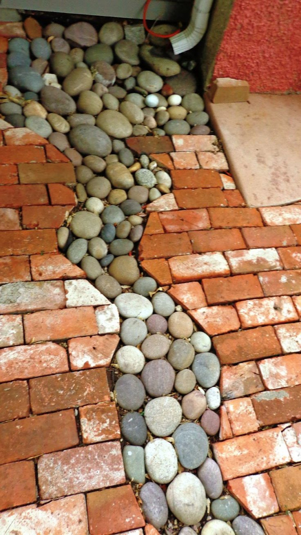 Hardscape idea, no link, just the pic, but I live this idea for drainage areas.