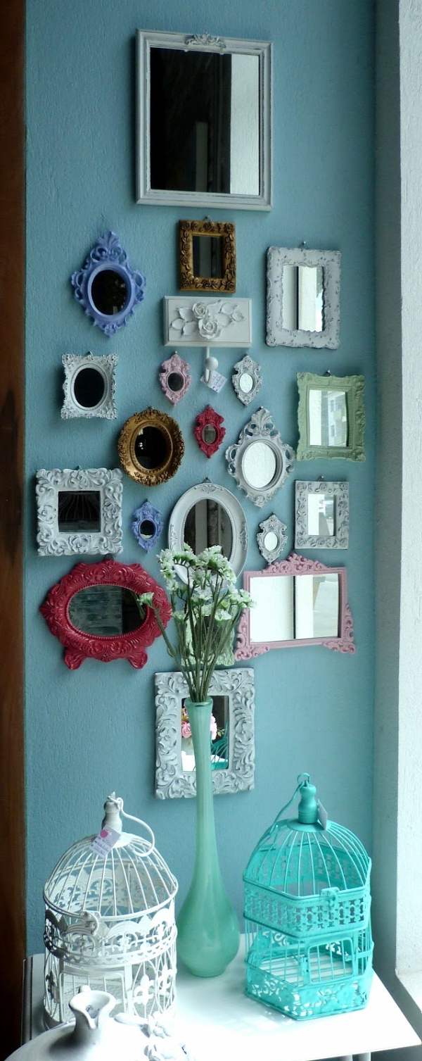 mirrors on the wall https://vidaeartedesign.blogspot.com.br/2012_03_01_archive.html