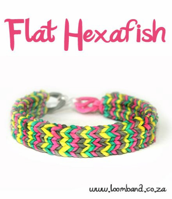 Flat Hexafish loom band bracelet tutorial, instructions and videos on hundreds of loom band designs. Shop online for all your looming supplies, delivery anywhere in SA.
