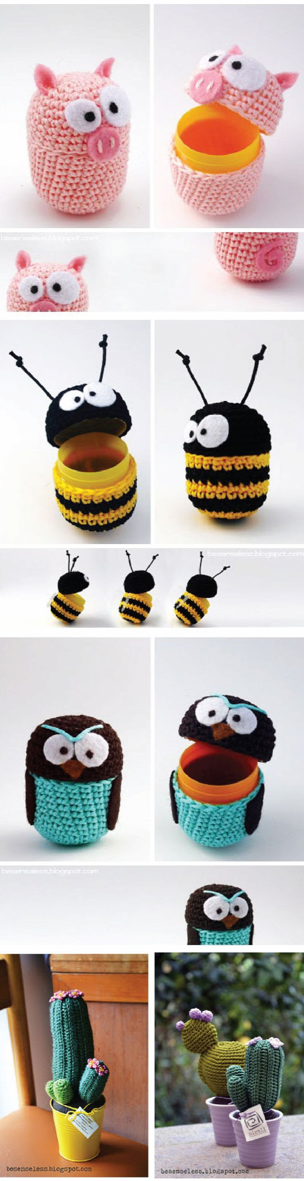 Who knits? I need these in my life. https://besenseless.blogspot.com/2011/05/tutorial-ovetti-amigurumi.html Easter clipart ideas