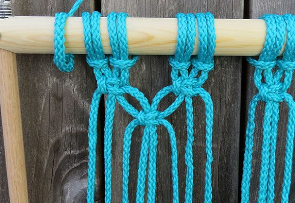 Use two strands of cord from each section.