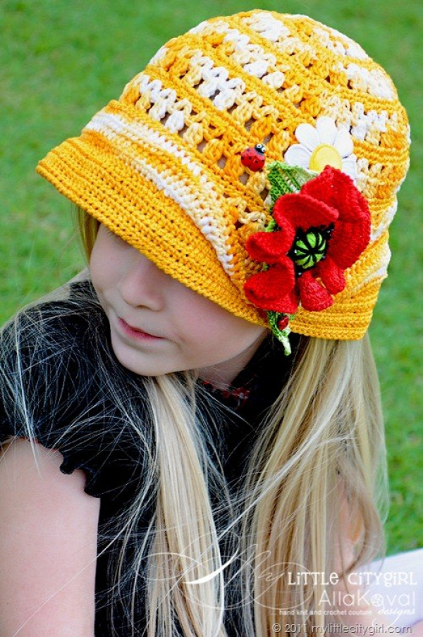 DIY Crochet Summer Sun Hat Free Pattern