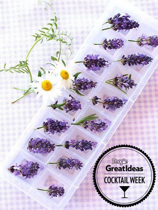 LAVENDER A lavender-flower ice cube not only makes a colorful addition to water or iced tea, but also brings out the flavor of gin and bourb...