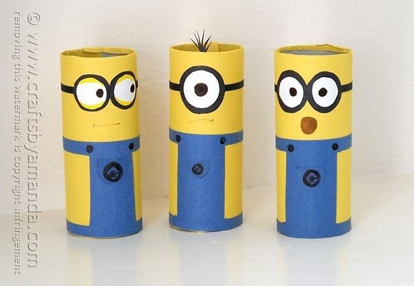 Cardboard Minions | Community Post: 22 Cool Kids Crafts You Can Make From Toilet Paper Tubes